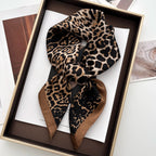 Luxury Floral Print Female Satin Neck Scarf Square Hair Scarves Foulard Head Band Shawls Wraps Neckerchief Bandana Women