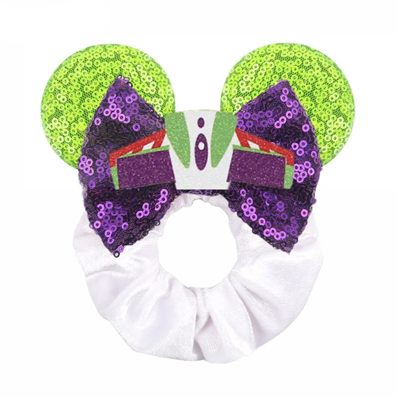 Cute Mouse Ears Velvet Scrunchies Hairband Women Elastic Ponytail Holder Girls Sequin Bow 2023 Kids Party DIY Hair Accessories