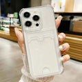 Transparent Card Holder Bag Case For iPhone 17 16 15 14 Plus 13 12 11 Pro Max Slot Wallet Back Cover For iPhone Shockproof Case