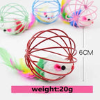 Interactive Colorful Mouse Cage Cat Toy for Indoor Active Play