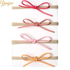 1 Set 2024 Classical European Suede Tied Hair Bow Baby Nylon Headband DIY Hair Accessories Hair Bands for Girl Headwear