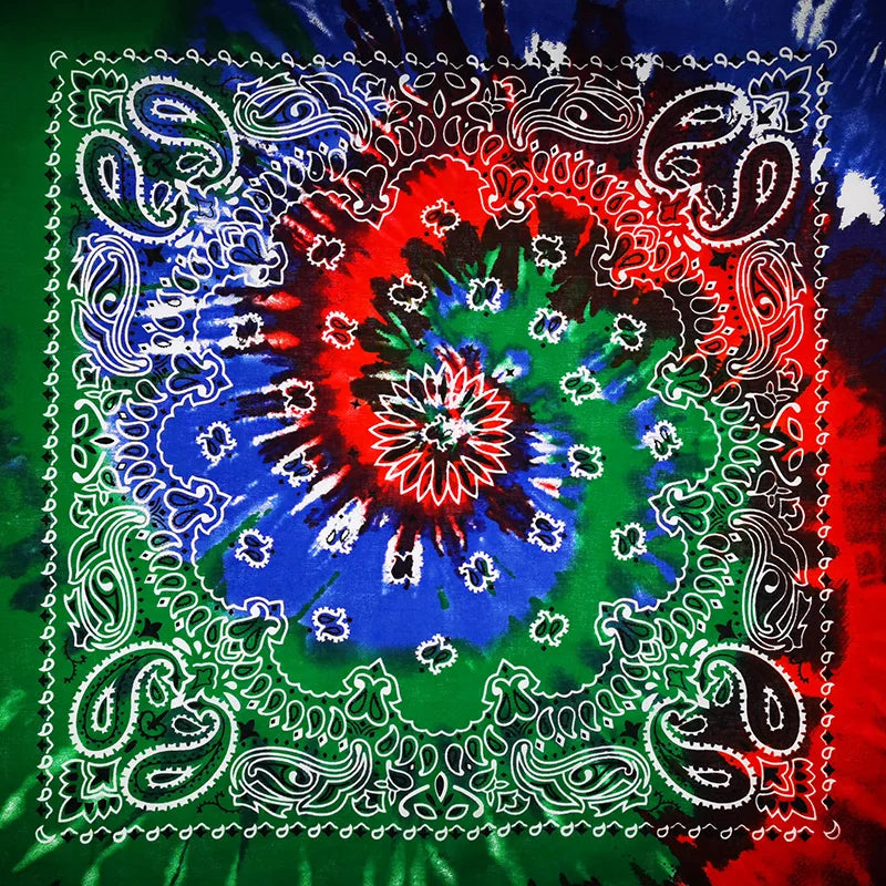 New Fashion Hip Hop 100% Cotton Bandana Square Scarf Gradient Color Paisley Headband Printed For Women/Men/Boys/Girls