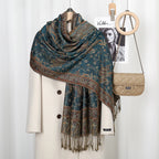 Ethnic Paisley Embroidery Viscose Hijab Retro Cashew Cotton Muslim Women Scarf Wraps Ladies Elegant Shawls Turban Headscarf