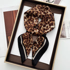 Luxury Floral Print Female Satin Neck Scarf Square Hair Scarves Foulard Head Band Shawls Wraps Neckerchief Bandana Women