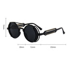 Retro Classic Steampunk Sunglasses UV400 Round Frame Design Colored Lenses Glasses Eyewear Gothic Men Women Sunglasses Steampunk