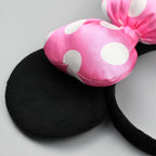 1Pc Mouse Ears Headband Polka Dot Satin Bow Mini Ears Hairband for Halloween Birthday Party Cosplay Costume Hair Accessories