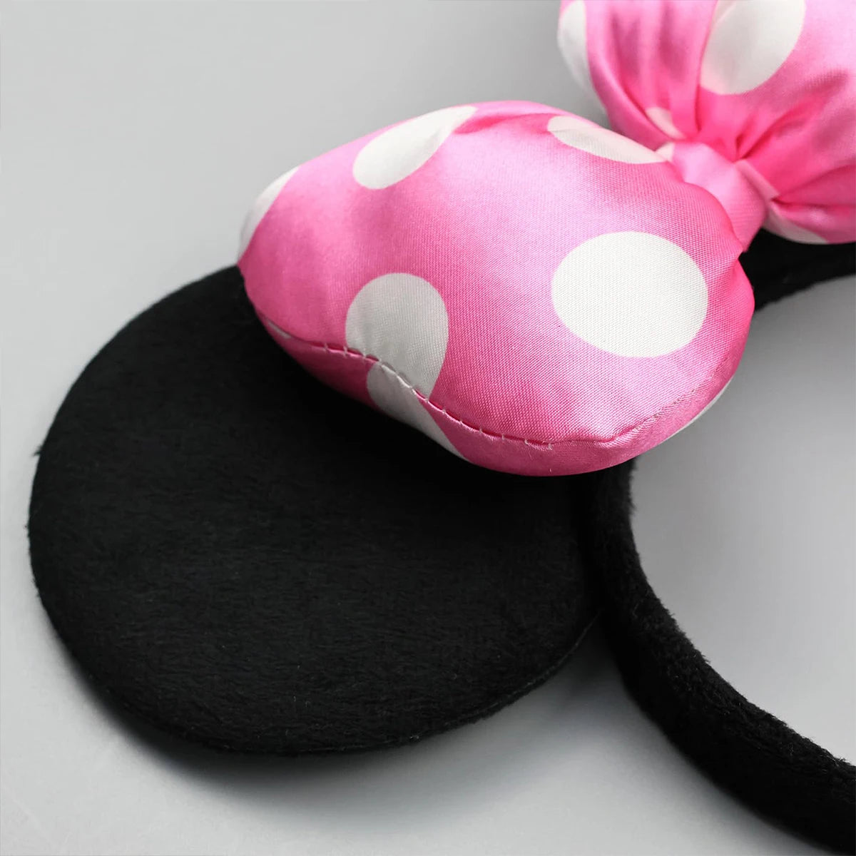 1Pc Mouse Ears Headband Polka Dot Satin Bow Mini Ears Hairband for Halloween Birthday Party Cosplay Costume Hair Accessories