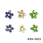 6pcs Irregular Shape Cute Mini Glass Flower Ornament Christmas Wedding Party Decor Supplies DIY Girl Jewelry Pendant Accessories