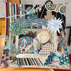New 90cm Medium Square Scarf Desktop Printing Exquisite Right-angle Crimped High-quality Twill Women's Headscarf Shawl