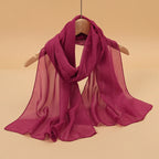 2024 New Print Chiffon Scarf Shawl Women Sunscreen Silk Scarf Turban Long Wrap Beach Travel Outdoor Accessories Trendy Headband