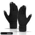 Women Men Winter Touch Screen Gloves Stretch Knit Wool Full‑Finger Gloves Warm Soft Crochet Thermal Gloves For Outdoor Wear