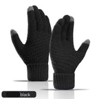 Women Men Winter Touch Screen Gloves Stretch Knit Wool Full‑Finger Gloves Warm Soft Crochet Thermal Gloves For Outdoor Wear