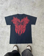 2000s American New Retro Casual Hip-Hop Gothic Print Women Clothing  Fashion T shirt Street Short Sleeved Men And Women Y2K Tops