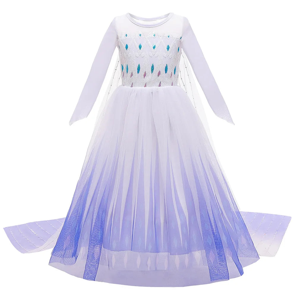 Frozen Elsa Anna Princess Girl Vestidos Costume Kid Dress Disney Snow Queen Halloween Cosplay Birthday Party Dress Up 2-10 Years