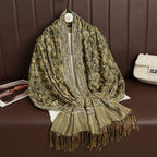 2025 new ethnic style retro shawl cashew flower geometric scarf cloak tassel scarf multi-color variety options available