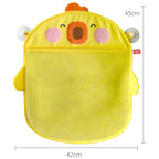 QWZ New Cartoon Duck Baby Bathroom Mesh Bag Sucker Design For Bath Toys Kids Animal Shapes Cloth Sand Toys Storage Net Bag