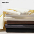 WAVLATII New Men Oversized T shirts Female 260 GSM Casual White Streetwear Tees Black Solid Basic Summer Tops for Young WMT2401