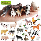 New 12pcs Farm Animal Figurines Poultry Sets Action Figures Horse Cow Dog Duck Sheep Cock Model Education Toys for Children Gift
