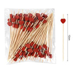 100Pcs Disposable Bamboo Skewer Hawaiian Flamingo Pearl Cocktail Picks Buffet Food Fruit Forks For Wedding Birthday Party Decor