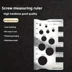 304 Stainless Steel Screw Measuring Gauge Set - Precision Thread Pitch & Bolt Size Caliper Tool | M12 Diameter Ruler | Ideal Fat