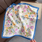 2025 Silk Shawl Print Headscarf Cat Hair Wrap Neckerchief Female Satin Square Scarf For Women Headband Foulard Hijab Bandana