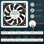 YOUNUON 80MM Fan 5V USB Fan 80x80x10mm 8cm DC 5V 12V 24V 8010 Fan Brushless Cooling Cooler PC Fan Computer Case  Fan Cooler
