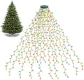 1.5M/2M/3M LED Ring Christmas Tree Tops Lights Decoration Tree Lights String for Patio Garden Outdoor Waterproof Waterfall Light