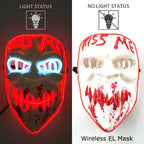 Wireless Neon LED Purge Mask – Glowing Halloween Cosplay Mask