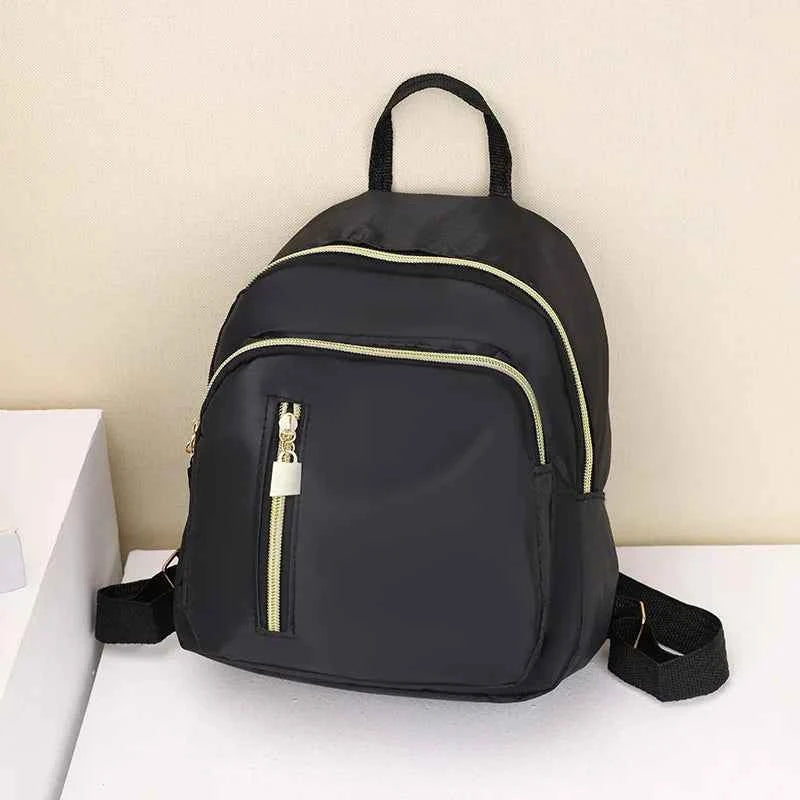 Women's Multi-Function Fashion Girl Nylon Daypack Travel Cute Mini Backpack Men Shoulder Bag Black Purse Hot
