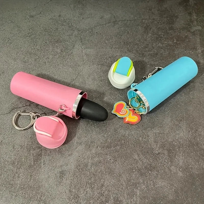 Mini Water Bottle Keychain ， Cute Cup Mini Tumbler Keychain，Applicable To Holder Keyring for Lip Balm, Backpack