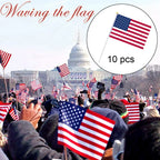 50pc USA Stick Flag, American US 14x21cm HandHeld Mini Flag ensign 30cm Pole United States Hand Held Stick Flags banner In Stock