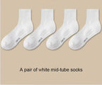 1pairs Socks Men's cotton deodorant winter towel bottom with velvet mid-tube white stockings thickened sports basketball socks