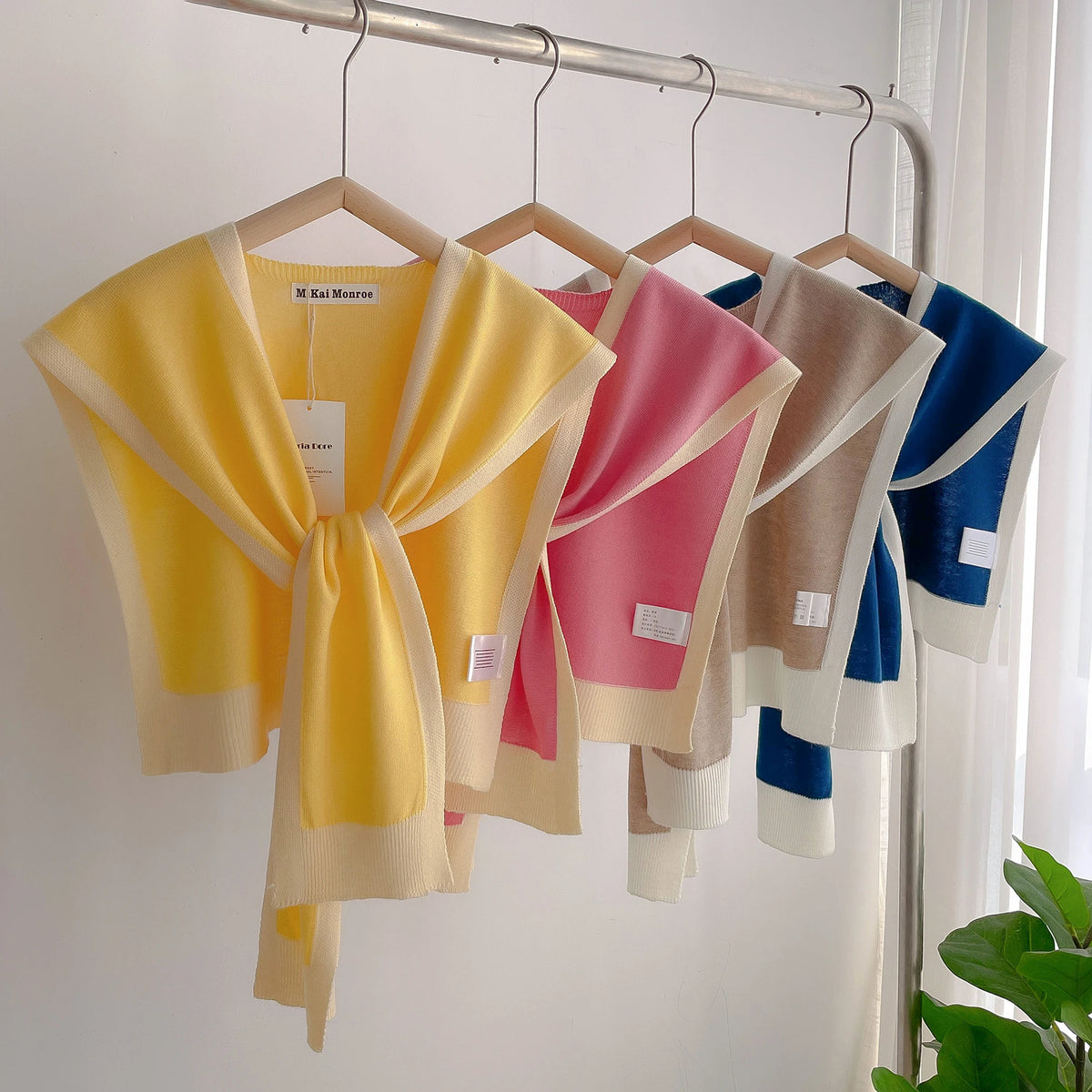 Clearance_Spring And Autumn Knitted Striped Shawl With High-Grade Summer Office Air-Conditioned Room Neck And Shoulder Scarf_Con