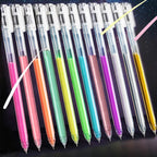 12 Color Large Capacity Needle Highlighter Fine Tip 0.5mm Gel Pen Drawing DIY Black Cardstock Drawing Marking Diary Doodling