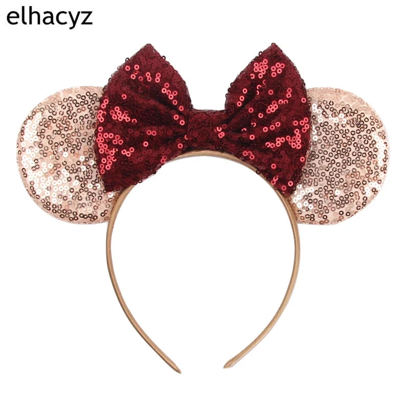2026 Chic Embroidery Sequin Ears Headband Classical DOT Bow Hairband For Girls Women Party Head Wear Kids DIY Hair Accessories