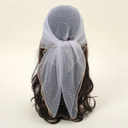 Lace Paisley Embroidery Bandana Square Scarf Elegant Breathable Silk Scarves Women Sunscreen Lightweight Shawl Headband