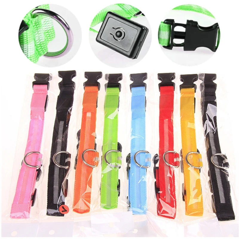 USB Rechargeable Luminous Collar Adjustable Led Glowing Dog Collar for Large Small Dogs Cat Night Light Collar Pet Safety Harnes - WTN Essentials 