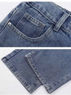 2026 New Korean Men's Casual Long Jeans Classic Man Straight Denim Wide-leg Pants Solid Color Light Blue Grey Black