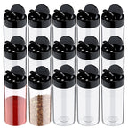 LMETJMA Clear Plastic Spice Jar with Shaker Lids Kitchen Seasoning Containers for Kitchen Storing Spice Powders JT198