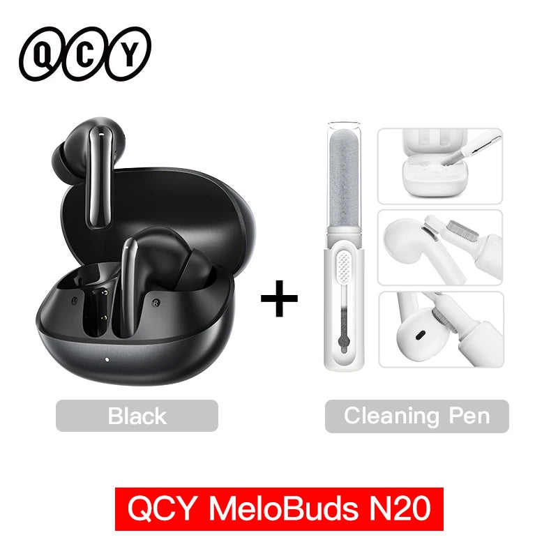 QCY Melobuds N20 BH25HT20A Wireless Bluetooth 6.0 Earphone -50dB Adaptive ANC 13mm Drivers Headsets 6 Mics HD Calls Earbud 40Hrs
