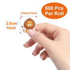 500Pcs/Roll Heterotypic Grassland Animals Stickers 2.5cm/1.0'' Graffiti Game Art Labels Learning Rewards, Adorn Gifts