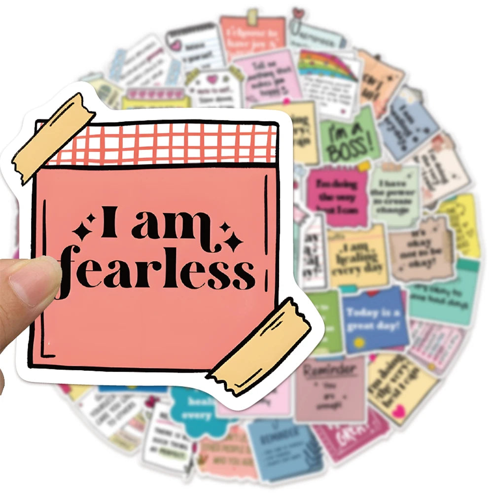 50PCS Self affirmation Encouragement Slogans Graffiti Stickers DIY Phone Cases Laptop Water Cups Waterproof Stickers