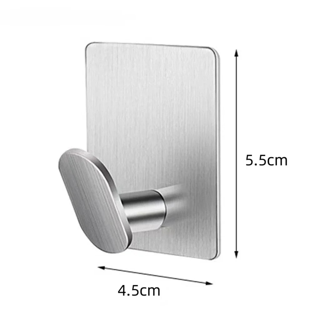 2pc/4pc bathroom clothes hooks, adhesive wall hooks, stainless steel towel racks, bathroom kitchen hardware, multi-purpose hooks