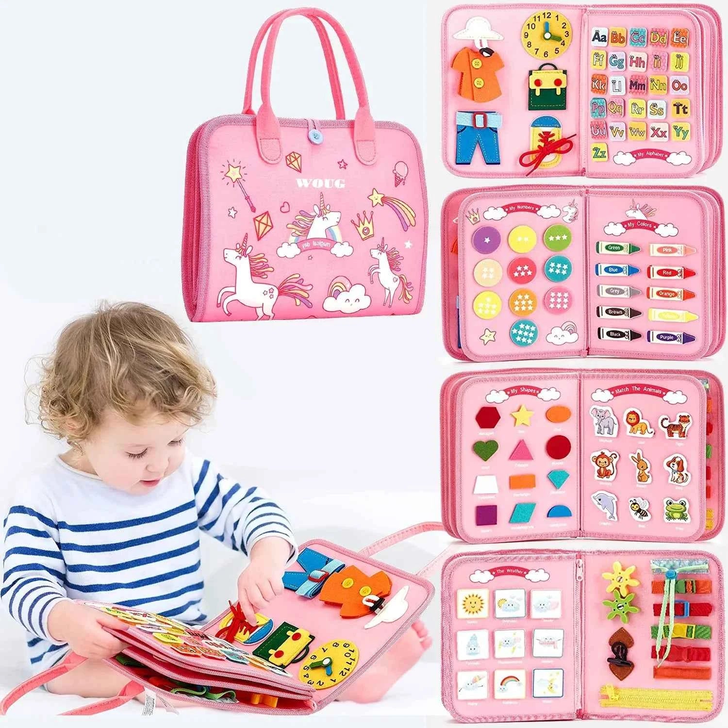 Toddler Montessori Busy Board Activities Education Toys Basic Dress Motor Skills Baby Travel Learning Toys For Christmas Gift