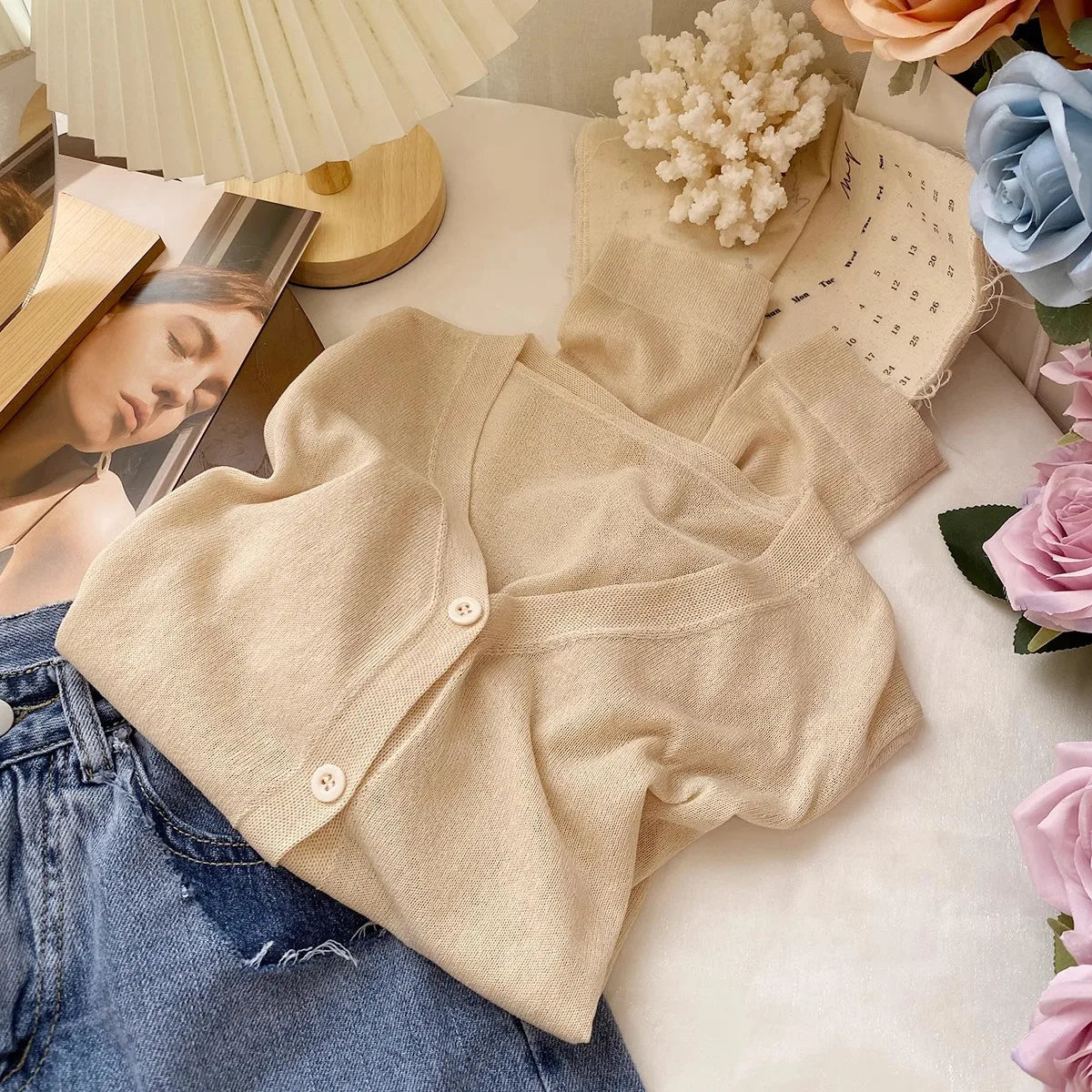 Sweaters Knitted Sweater Women Cardigans New Long Sleeve Sueters De Mujer V-Neck Black Knit Sweater Cardigan Women Tops Q3467