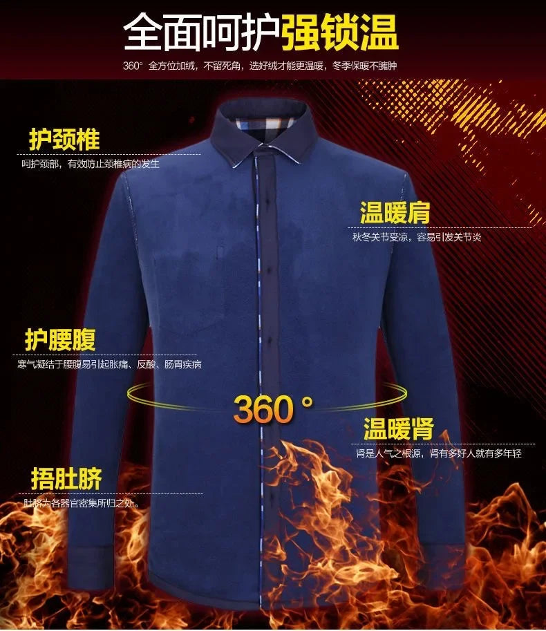 2025 Men's Autumn Winter Casual Long Sleeve Plaid Shirt Thick Warm Men's Casual High Quality Soft Large Size Warm Shirt Tops 4XL