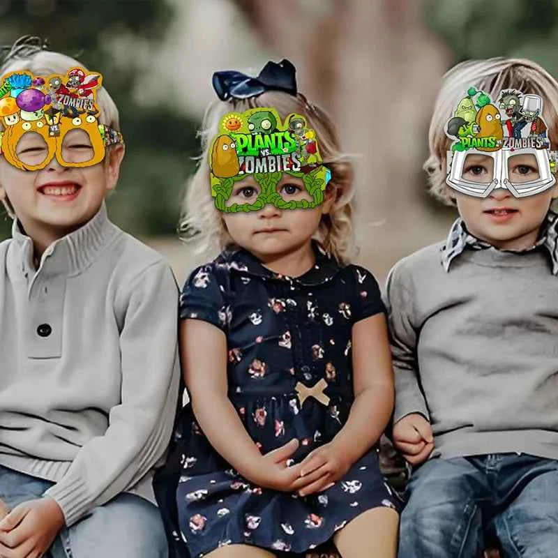 Plants vs. Zombies themed party decoration creativity, funny photography props, paper glasses set