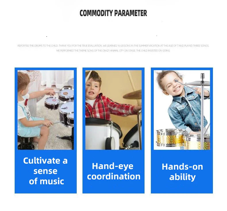 Kids Jazz Drum Set Musical Instrument Toy for Beginners