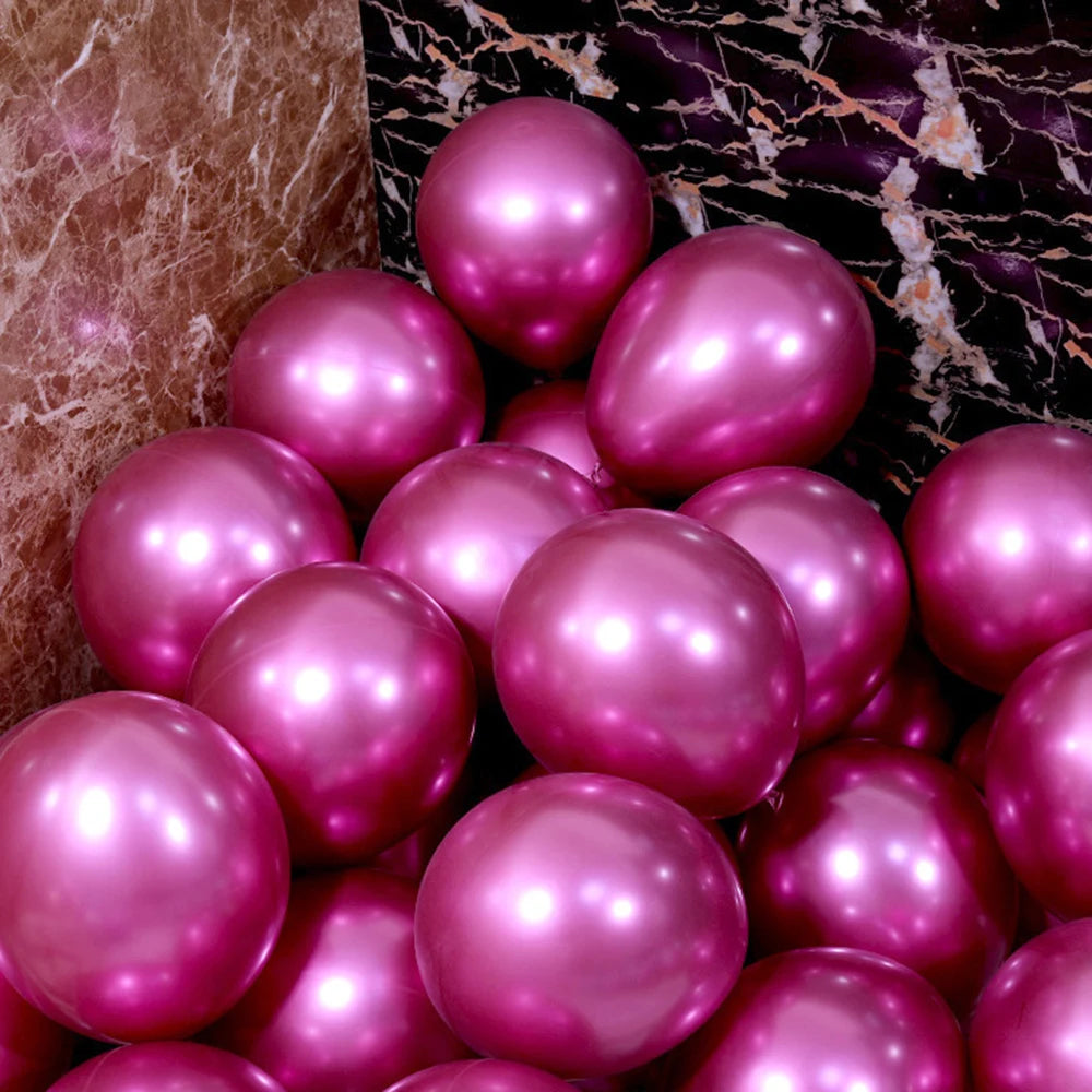 10- 100 pieces metal balloon Gold Silver Chrome Ballon Wedding Decoration white black Macaron Birthday Party Supplies 10 12 inch