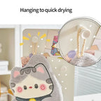 Cute Cat Hand Towel Quick Drying Kitchen Cleaning Rag Coral Velvet Cartoon Animal Absorbent Bathroom Hanging Towel Home Supplies